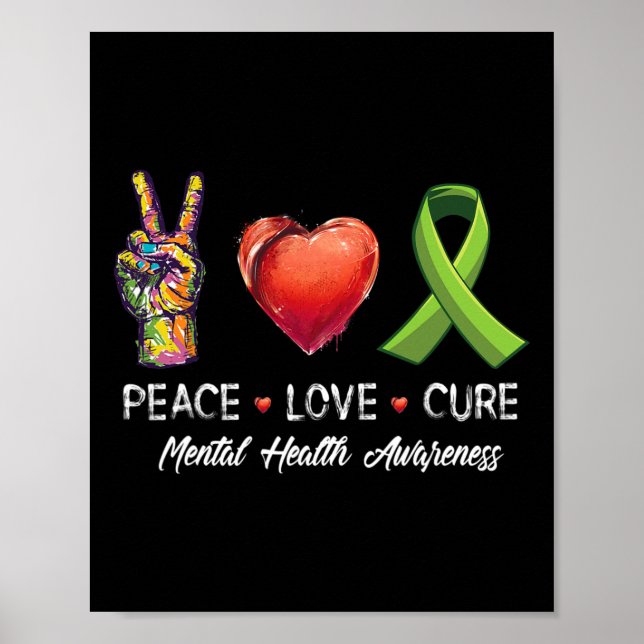 Kärlek Cure Mental Health Awareness Manar Women Ki Poster (Framsidan)