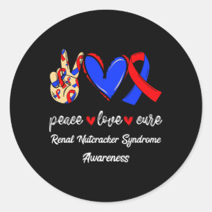 Kärlek Cure Renal Nutcracker Syndrome Awareness Runt Klistermärke