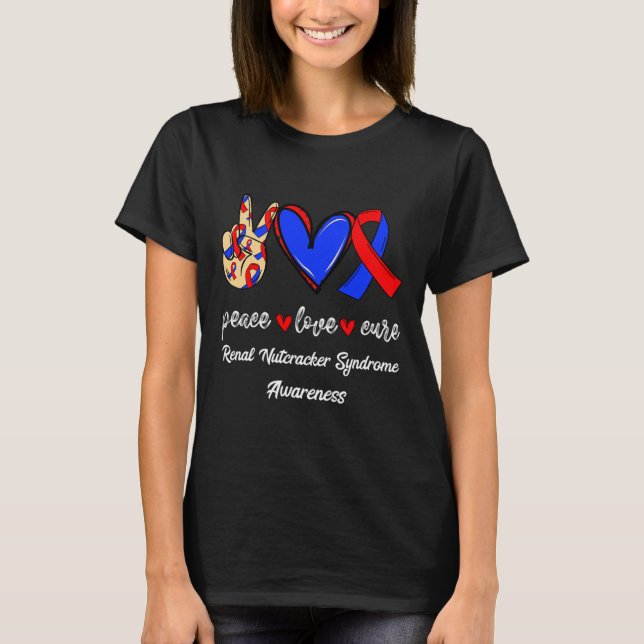 Kärlek Cure Renal Nutcracker Syndrome Awareness T Shirt (Framsida)