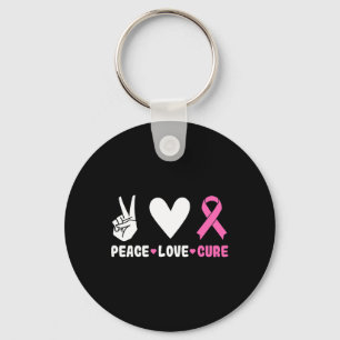 Kärlek Cure Rosa Ribbon Breast Cancer Awareness Nyckelring