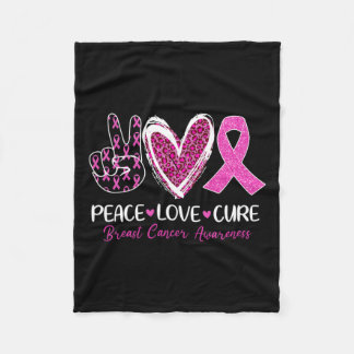 Kärlek Cure Rosa Ribbon Breast Cancer Awareness Wo Fleecefilt
