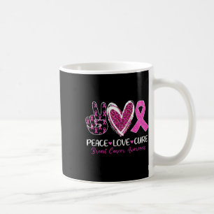 Kärlek Cure Rosa Ribbon Breast Cancer Awareness Wo Kaffemugg
