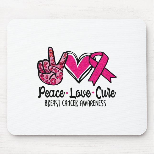Kärlek Cure Rosa Ribbon Cancer Breast Awareness 3 Musmatta (Framsidan)