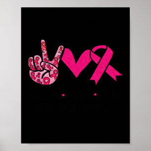 Kärlek Cure Rosa Ribbon Cancer Breast Awareness 3 Poster