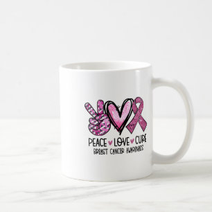 Kärlek Cure Rosa Ribbon Cancer Breast Awareness Kaffemugg
