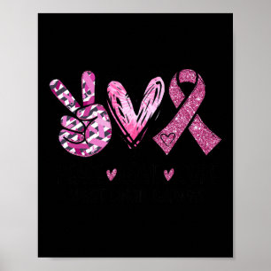 Kärlek Cure Rosa Ribbon Cancer Breast Awareness Poster