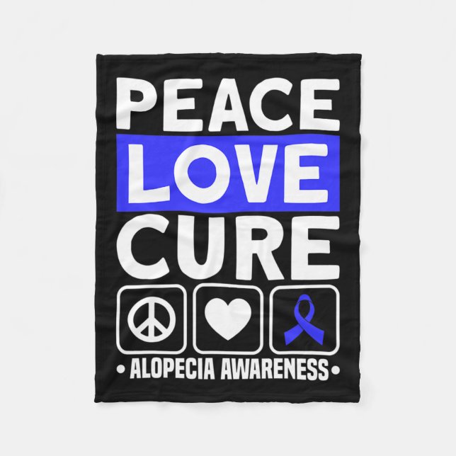 Kärlek Cure Support Alopecia Awareness Ribbon 1 Fleecefilt (Framsidan)