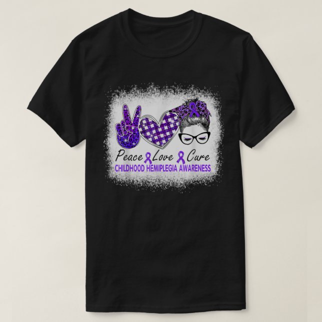 Kärlek Cure Women Childeness Hemiplega Awareness T Shirt (Design framsida)