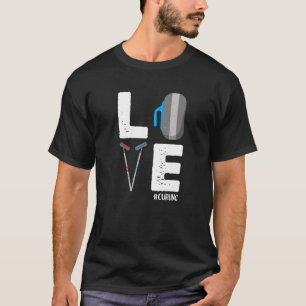 Kärlek Curling Cute Curling Player T Shirt