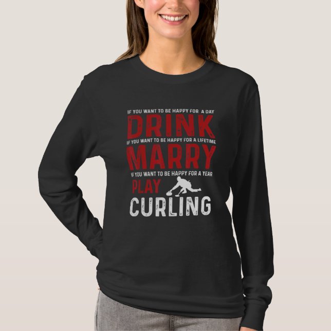 Kärlek Curling Team T Shirt (Framsida)