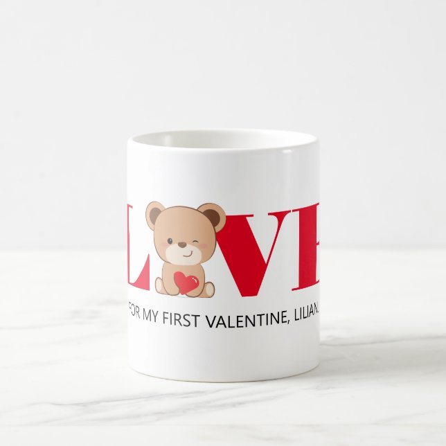 "KÄRLEK" Cute Bear Valentine Day Mugg (Center)