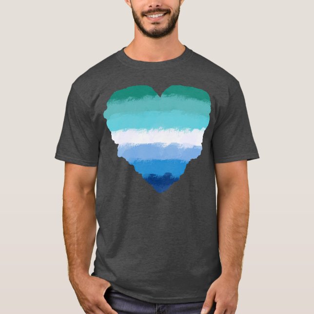 Kärlek Cute Cute the Gay Manar Pride Flagga Heart  T Shirt (Framsida)