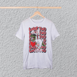 Kärlek, Cute Dinosaur i Bunny Costume T Shirt