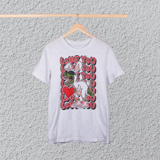 Kärlek, Cute Dinosaur i Bunny Costume T Shirt