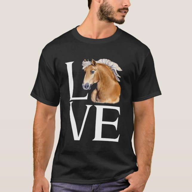 Kärlek Cute Haflinger Horse T Shirt (Framsida)