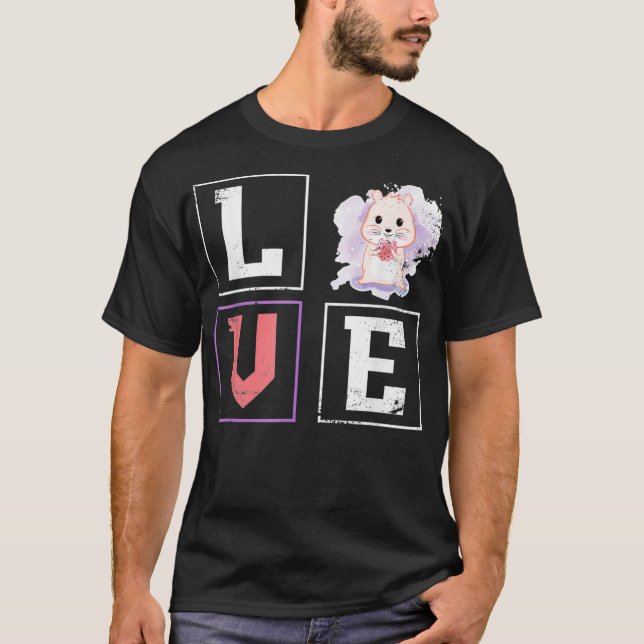 Kärlek Cute Hamster T Shirt (Framsida)