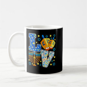 KÄRLEK Cute Hanukkah Dekorations Dreidel Menorah C Kaffemugg