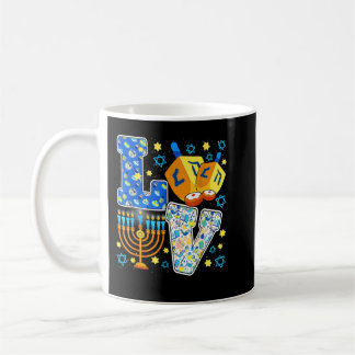 KÄRLEK Cute Hanukkah Dekorations Dreidel Menorah C Kaffemugg