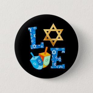 KÄRLEK Cute Hanukkah Dekorations Dreidel Menorah Knapp