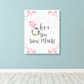 Kärlek - Cute Kids Penguin-Personligen Canvastryck