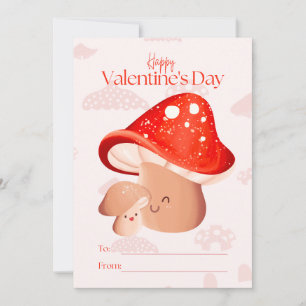 Kärlek Cute Mushroom Classroom Girl Valentine Day Julkort