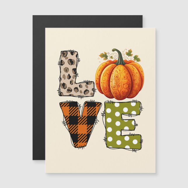 KÄRLEK - Cute Pumpkin & Polka Dot Brev (Fram/baksida)