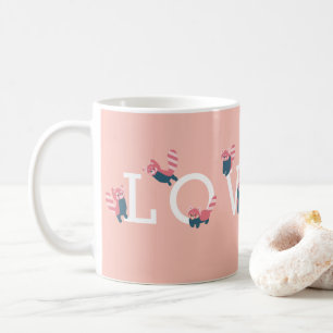 KÄRLEK Cute Red Panda Coral Rosa Photo Mugg