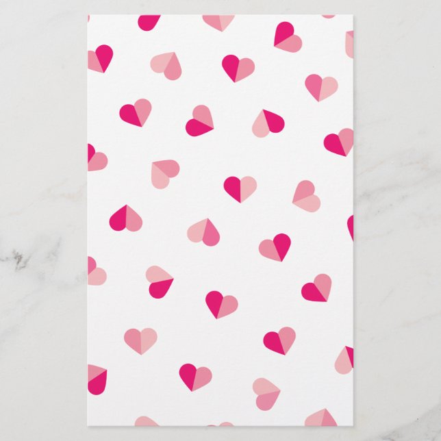 Kärlek Cute Rosa Heart Mönster Flygblad (Framsidan)