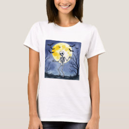 Kärlek Cute Skeletons? Dance under HalloweenMoon T Shirt
