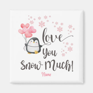 Kärlek - Cute Valentine Penguin Personlig Magnet
