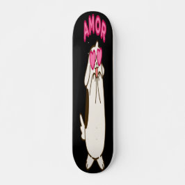 Kärlek - Cute White Hund Mini Skateboard Bräda 18,5 Cm
