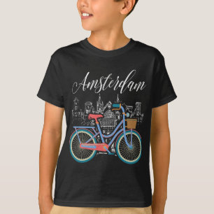 Kärlek Cycling Luv Amsterdam Retro Bike Gift Idea T Shirt
