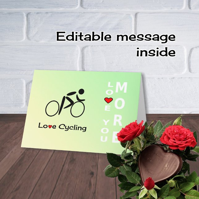 Kärlek Cycling Valentines day romantiska sport Helgkort (Skapare uppladdad)