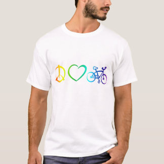 kärlek & cykla för fred t-shirt