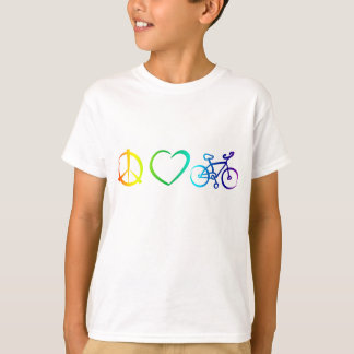 kärlek & cykla för fred t-shirt