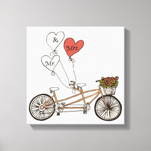 Kärlek cykla Mr & Mrs. Packed canvas