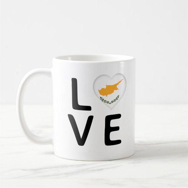 Kärlek - Cypern Flagga Kaffemugg (Vänster)