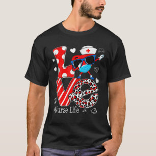 Kärlek Dabbing Heart Nursing Nurse Life Valentines T Shirt