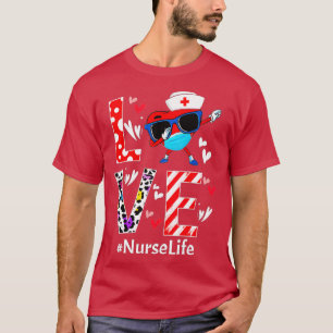 Kärlek Dabbing Heart Nursing Nurse Life Valentines T Shirt