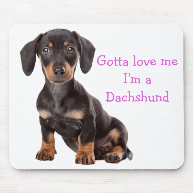 Kärlek Dachshund Puppy Hund Computer Mousepad Musmatta (Framsidan)
