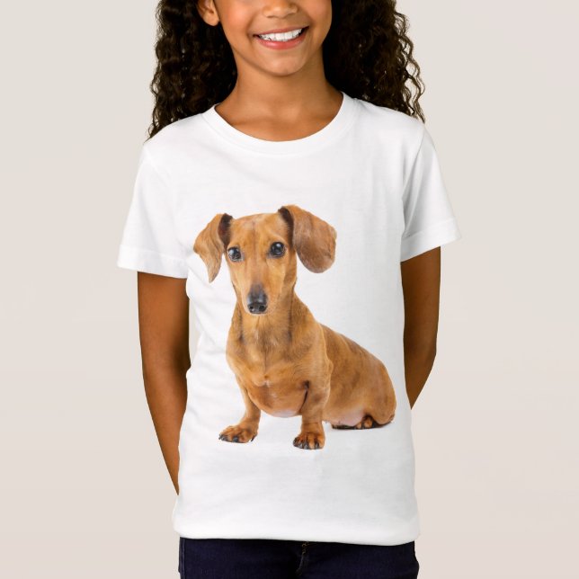 Kärlek Dachshund Puppy Hund Tee Shirt (Framsida)