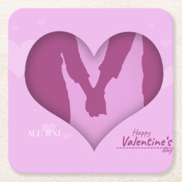 Kärlek dag vacker rosa underlägg papper kvadrat