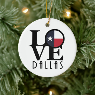 KÄRLEK Dallas Texas Julgransprydnad Keramik