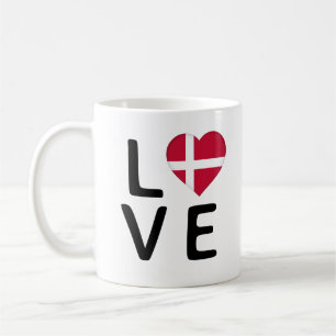 Kärlek - Danmark Flagga Kaffemugg