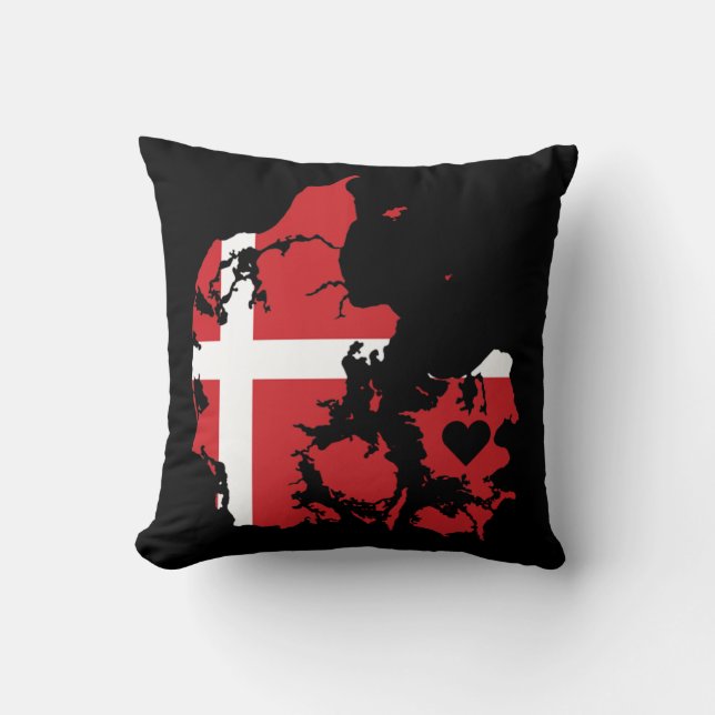 Kärlek Danmark ger danskt Pride Heart Kudde (Framsida)