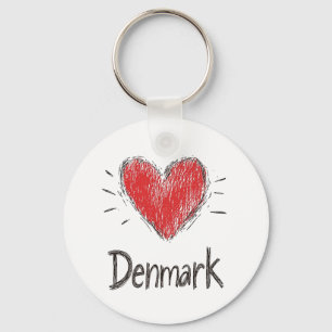 Kärlek Danmark Nyckelring