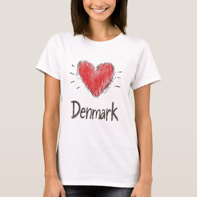 Kärlek Danmark T Shirt (Framsida)