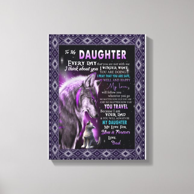 Kärlek DDotter | Brev till min dotter Kärlek för e Canvastryck (Framsida)