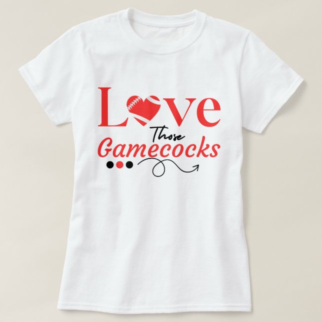 Kärlek de Gamecocks Football Spirit,södervibe T Shirt (Design framsida)