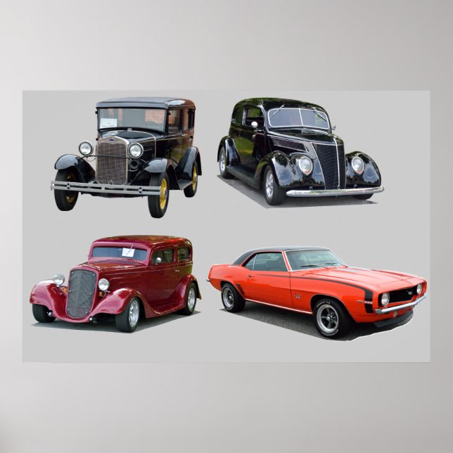 Kärlek De gamla klassiska bilarna Poster (Framsidan)